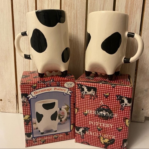 Other - Hermitage Pottery‎ 1996 Limited Edition Ceramic Cow Mugs